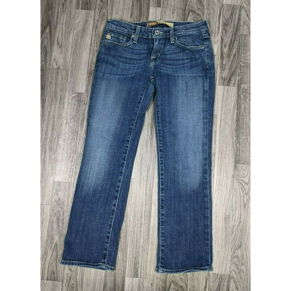 Big Star Women Size 26 Rikki Style Low Rise Embroidered Cropped Denim Blue Jeans